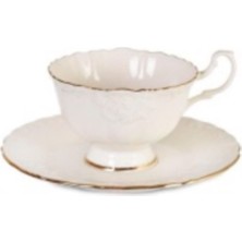 UltraMint Ipek Porselen Kahve Fincan Takımı, Yaldızlı, Zarif ve Şık Tasarım