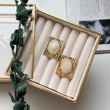 Alice İsstanbul Krem Taşlı Vintage Küpe