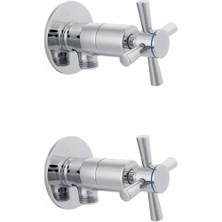 Aksiyon Global 2 Li Artı Aç Kapa 4 Kollu Krom Çevirveli Taharet Musluğu ( Lisinya )