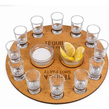 UltraMint Şık Tekila Sunum Tepsisi ve Shot Bardak Seti, Partiye Hazır!
