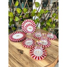 UltraMint Pembe Leopar Çay Takımı 18 Parça, Şık ve Renkli Set