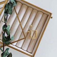 Alice İsstanbul Ortası Baget Taşlı Halka Küpe