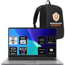 Asus Expertbook P1 Intel Core 7 240H 32GB 1tb SSD 15.6" Fhd Fdos Taşınabilir Bilgisayar & Per4 Çanta P1503C716512G0DP318