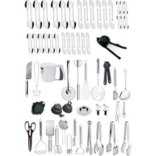 UltraMint 91 Parça Çeyiz Seti, 12 Kişilik Çatal Kaşık ve Pratik Mutfak Gereçleri