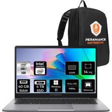 Asus Expertbook P1 Core 7 240H Notebook 40GB RAM 4TB SSD 14" FHD Win11 Pro + Per4 Çanta P1403C716512G0DP425