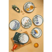 UltraMint Çiçek Bahçesi Pasta ve Servis Tabağı Seti, 12 Parça, Şık ve Zarif Tasarım