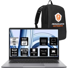 Asus Expertbook P1 Core 5 210H Notebook 8GB RAM 2TB SSD 14" FHD Win11 Pro + Per4 Çanta P1403C516512G0DP404