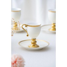 UltraMint Şık 6 Kişilik Krem Renkli Kahve Fincanı Takımı