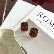 Alice İsstanbul Ahşap Kristal Taşlı Küpe