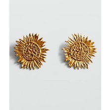 Alice İsstanbul Marka Gold Ayçiçeği Küpe