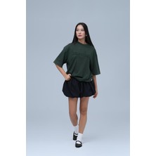 Saw Urbanity Dreamwashed Oversize Tişört Kadın Yeşil