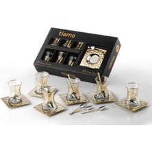 UltraMint Gold Renkli 18 Parça Çay Takımı, 6 Kişilik, Şık ve Zarif Tasarım