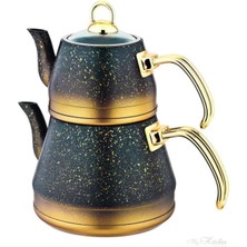 PremiumPort Aile Boy Granit Çaydanlık Seti 1,8l ve 3,75L Gold Renk