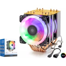 Nodar ND2606 Kule Tipi Işlemci Soğutucu 6 Bakır Borulu 3 Rgb Fan