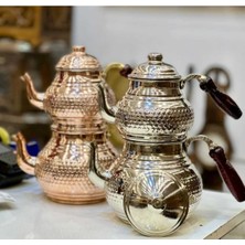 PremiumPort Bakır Petek Desenli Büyük Geleneksel Çaydanlık, Şık ve Dayanıklı Tasarım