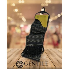 Gentile - Yatay Oklar Siyah Viskoz Atkı