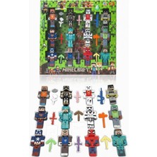 Farbu Oyuncak Minecraft 12 Karakter 10 Aksesuar 22 Parça Çocuk Figür Oyun Seti