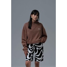 Saw Urbanity Washed Peace Oversize Sweatshirt Kadın Kahverengi