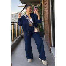 Neşeli Butik Kadın Üç Iplik Şardonlu Oversize Sweatshirt Eşofman Takımı MLN003