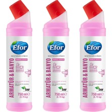 Efor Armatür Temizleyici 3'lü Paket 750 ml | Kireç & Pas Giderici | Parlaklık ve Hijyen