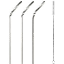 Les Artistes Paris Paslanmaz 3'lü Çelik Pipet ve Fırça Seti