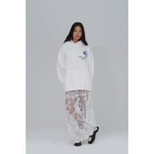 Saw Urbanity Van Gogh Irises Oversize Sweatshirt Kadın Ekru