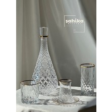 UltraMint Lara Gold 25 Parça 6 Kişilik Kristal Cam Bardak Takımı Çeyiz Seti