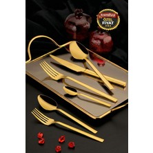 UltraMint Titanyum 36 Parça Çatal, Kaşık, Bıçak Seti, Dayanıklı ve Şık Tasarım