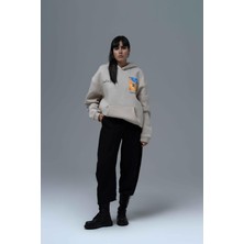 Saw Urbanity Starry Flow Oversize Sweatshirt Kadın Stone