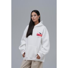 Saw Urbanity Crow Of Transformation Oversize Sweatshirt Kadın Ekru