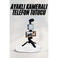 Aksiyon Global Telefon Tutucu LED Işıklı Kumandalı Mikrofon Telefon Vlog Video Kayıt - Lisinya
