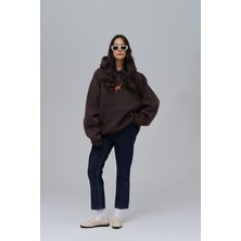 Saw Urbanity Chaplin Oversize Sweatshirt Kadın Kahverengi