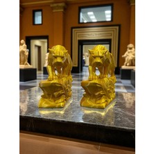 Todekora Modern Tasarımlı Kaplan Biblo 2’li Set-Modern Dekoratif Ürün-Altın Renk Dekoratif Obje