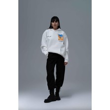 Saw Urbanity Starry Flow Oversize Sweatshirt Kadın Ekru