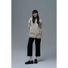 Saw Urbanity Eternal Frame Oversize Sweatshirt Kadın Stone