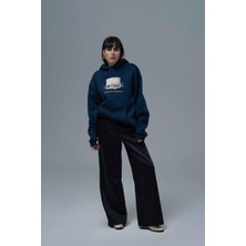 Saw Urbanity Portrait Of A Generation Oversize Sweatshirt Kadın Indigo