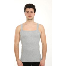 Veralya Moda Erkek Kalın Askılı Likralı Atlet Gri