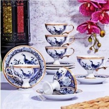 UltraMint Şık Porselen Ayaklı Fincan Seti 6'lı, Zarif ve Kullanışlı Tasarım