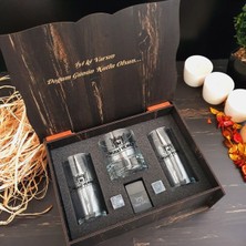 UltraMint Özel Ahşap Kutulu Rakı ve Viski Bardağı Hediye Seti, Çakmak, Viski Taşı