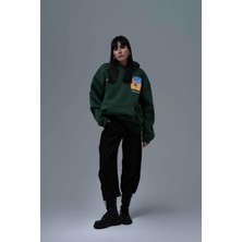 Saw Urbanity Starry Flow Oversize Sweatshirt Kadın Yeşil