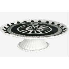 UltraMint Siyah Melamin Kek Standı 35 Cm, Şık ve Dayanıklı Pasta Sunum Aracı