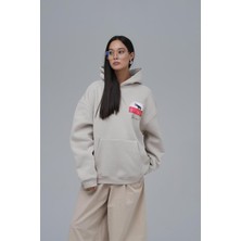Saw Urbanity Crow Of Transformation Oversize Sweatshirt Kadın Stone