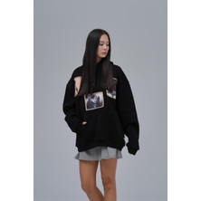 Saw Urbanity Layers Of Awakening Oversize Sweatshirt Kadın Siyah