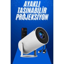 Aksiyon Global Taşınabilir Projeksiyon Ayaklı Projektör Android Uyumlu HDMI Girişli - Lisinya