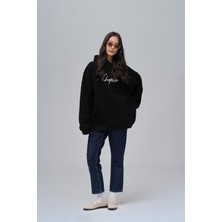 Saw Urbanity Frames Of Laughter Oversize Sweatshirt Kadın Siyah
