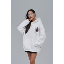 Saw Urbanity Mona Lisa Shooting Star Oversize Sweatshirt Kadın Ekru
