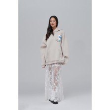 Saw Urbanity Van Gogh Irises Oversize Sweatshirt Kadın Stone