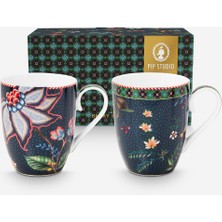 UltraMint Mavi Porselen Kupa Seti, 350 Ml, Şık ve Dayanıklı Tasarım