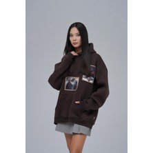 Saw Urbanity Layers Of Awakening Oversize Sweatshirt Kadın Kahverengi