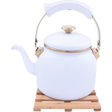 PremiumPort Beyaz Vintage Çay Demliği, Zarif ve Şık Tasarım, Şık Ev Dekoru